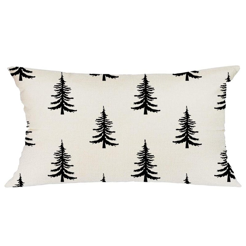 GEEORY Christmas Pillow Cover 12x20 for Christmas Decorations Chirstmas Tree Lumbar Pillow Cover Winter Holiday Xmas Throw Pillows Christmas Farmhouse Decor for Couch - Image 1