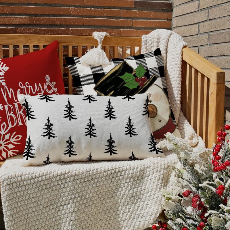 GEEORY Christmas Pillow Cover 12x20 for Christmas Decorations Chirstmas Tree Lumbar Pillow Cover Winter Holiday Xmas Throw Pillows Christmas Farmhouse Decor for Couch - Image 2