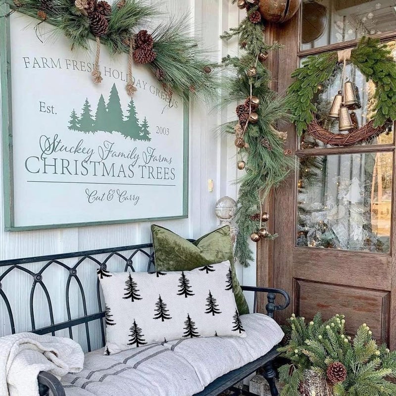 GEEORY Christmas Pillow Cover 12x20 for Christmas Decorations Chirstmas Tree Lumbar Pillow Cover Winter Holiday Xmas Throw Pillows Christmas Farmhouse Decor for Couch - Image 3
