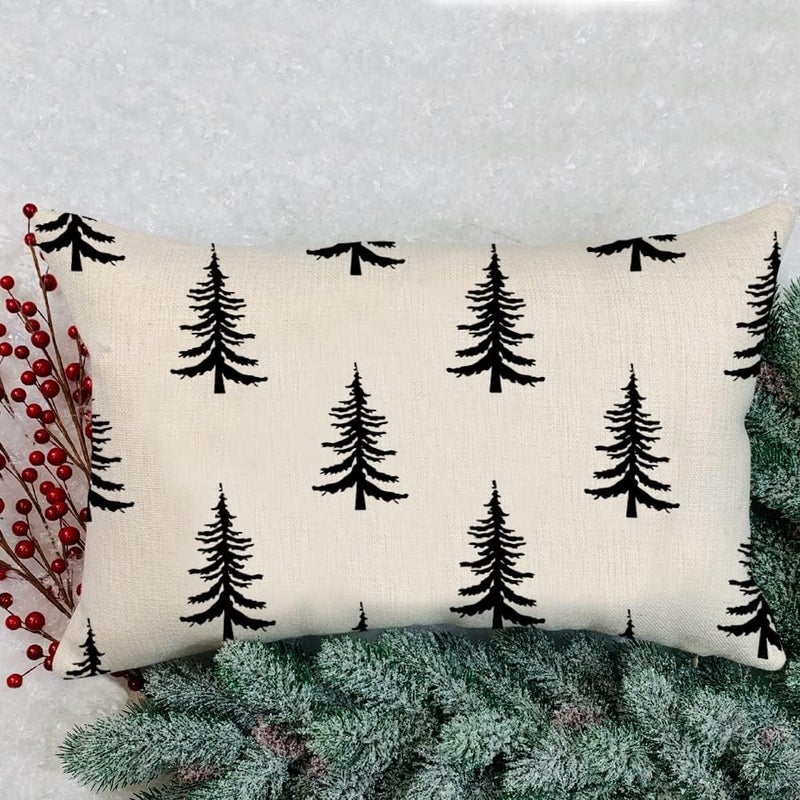 GEEORY Christmas Pillow Cover 12x20 for Christmas Decorations Chirstmas Tree Lumbar Pillow Cover Winter Holiday Xmas Throw Pillows Christmas Farmhouse Decor for Couch - Image 4