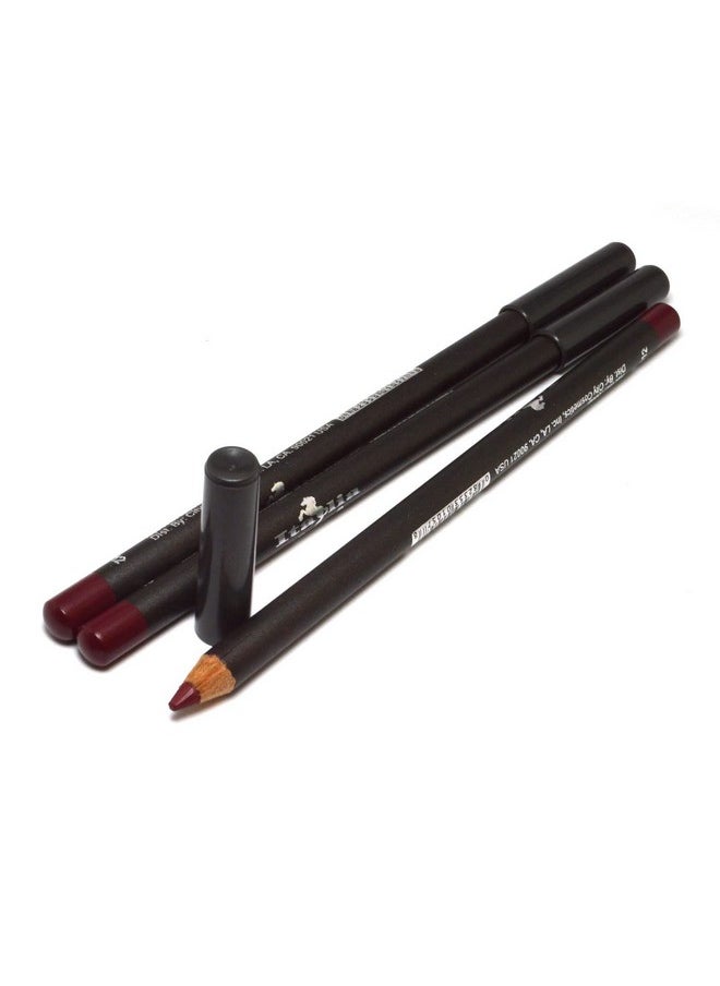 Italia Deluxe A Deluxe [ 1057 Black Currant ] Ultra Fine Lip Liner Pencil Lipliner Set + Free Zipper Bag Full Size  - Image 2