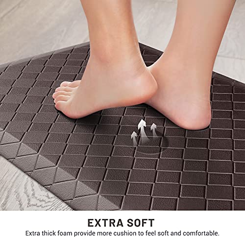 HappyTrends Kitchen Mat Cushioned Anti-Fatigue Kitchen Rug,17.3"x39",Thick Waterproof Non-Slip Kitchen Mats and Rugs Heavy Duty Ergonomic Comfort Rug for Kitchen,Floor,Office,Laundry,Chocolate - Image 4