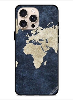 Apple iPhone 16 Pro Protective Case Cover Map On Jeans Pattern