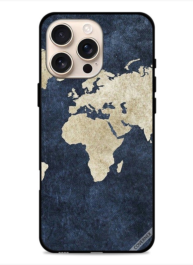 Covernex - Apple iPhone 16 Pro Protective Case Cover Map On Jeans Pattern - Image 1