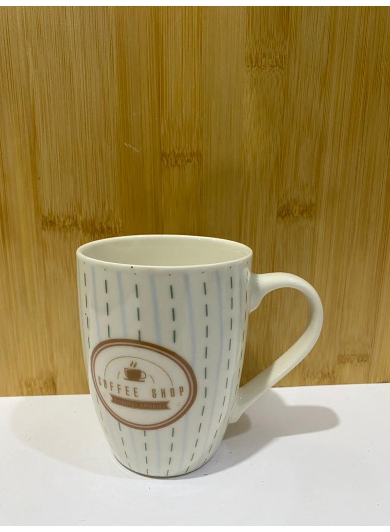 4-Piece Ceramic Mug Set with Multi-Colored Prints - For Daily Use and Serving - 6198JQ - Image 5