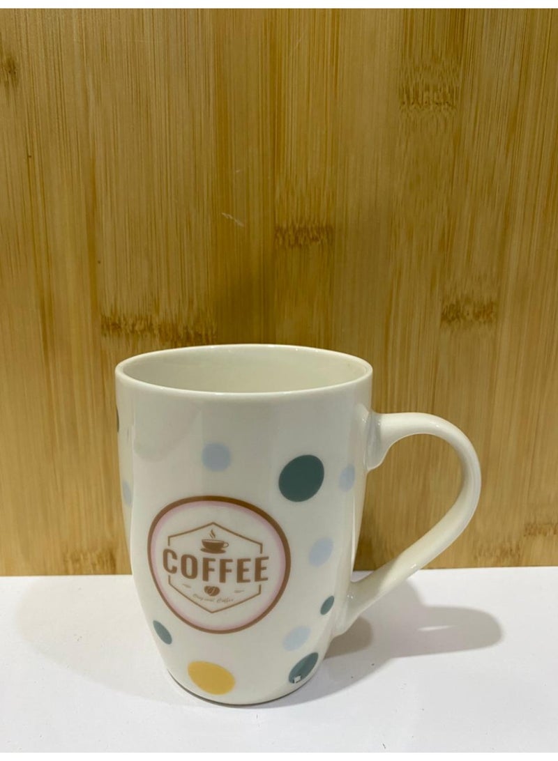 4-Piece Ceramic Mug Set with Multi-Colored Prints - For Daily Use and Serving - 6198JQ - Image 2