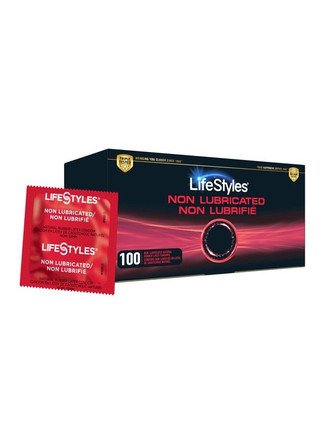 LifeStyles عبوة قيمة من واقيات ذكورية من اللاتكس الطبيعي غير المزيت، 100 قطعة - Image 1