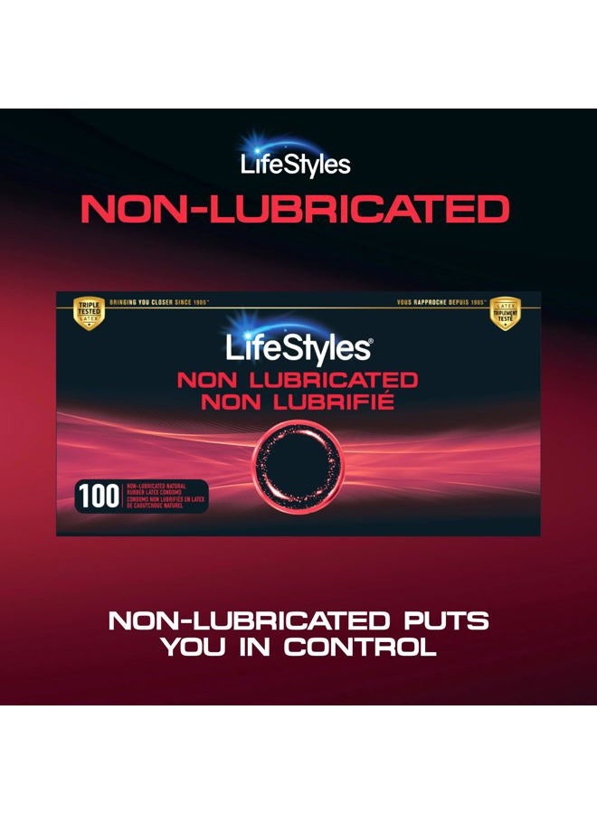 LifeStyles عبوة قيمة من واقيات ذكورية من اللاتكس الطبيعي غير المزيت، 100 قطعة - Image 2
