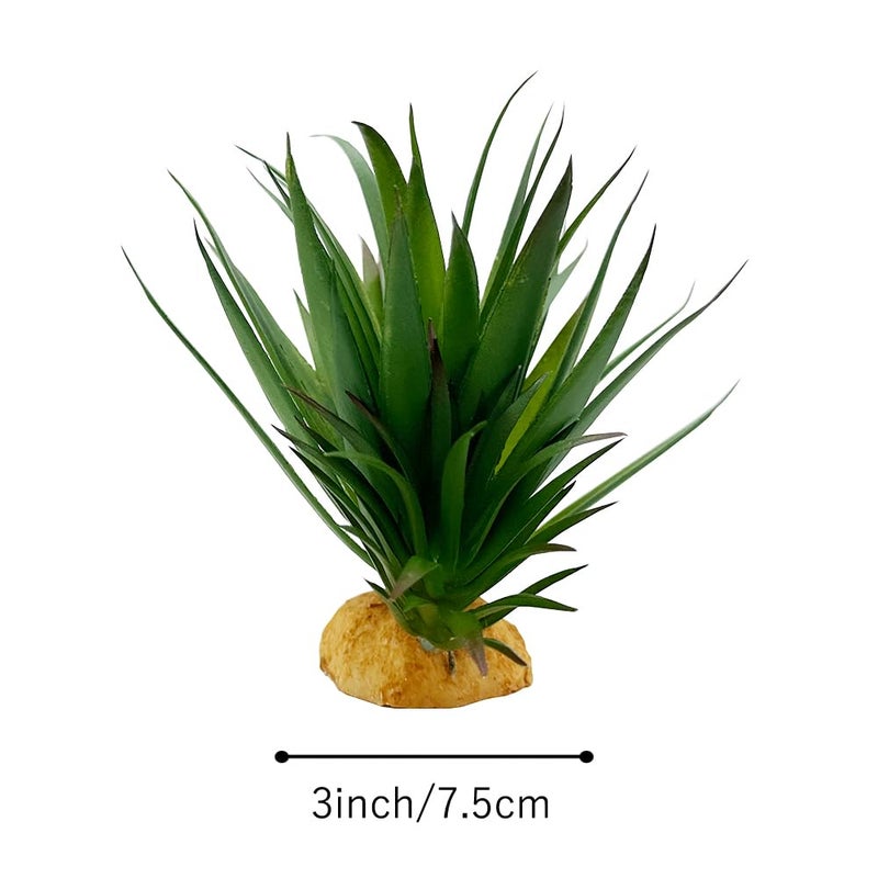 Smoothedo-Pets Reptile Artificial Plants Succulent Terrarium Decorative Desert Rainforest Plant Lizard Beard Chameleon Gecko Snake Amphibious Sea Turtle Tank Accessory (Agave-Set) - Image 5