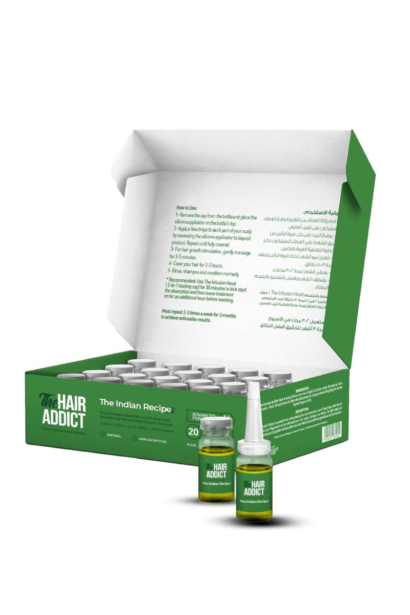 The Hair Addict Indian Recipe - 20 Vials-Natural