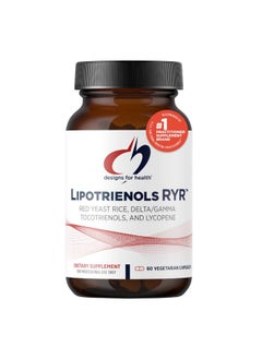 designs for health Designs for Health Red Yeast Rice with Tocotrienols + Lycopene - Lipotrienols RYR, 1200mg RYR to Support Cardiovascular Health + Maintenance of Lipid Levels in Normal Range - Vegan (60 Capsules)  - Image 1