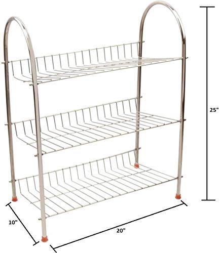 Amol AMOL Premium Stainless Steel Shoe | Boots | Sandals | Floor Mounted Shoe Rack - Image 2
