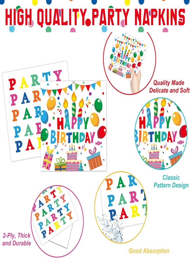 LINHAXM Happy Birthday Decorations - Birthday Party Decorations Includes Plates, Napkins, Cups, Cutlery, Banner, Hanging Swirl, Tablecloth, Balloon for Boy Girl Birthday Decorations, Serves 24 - Image 4