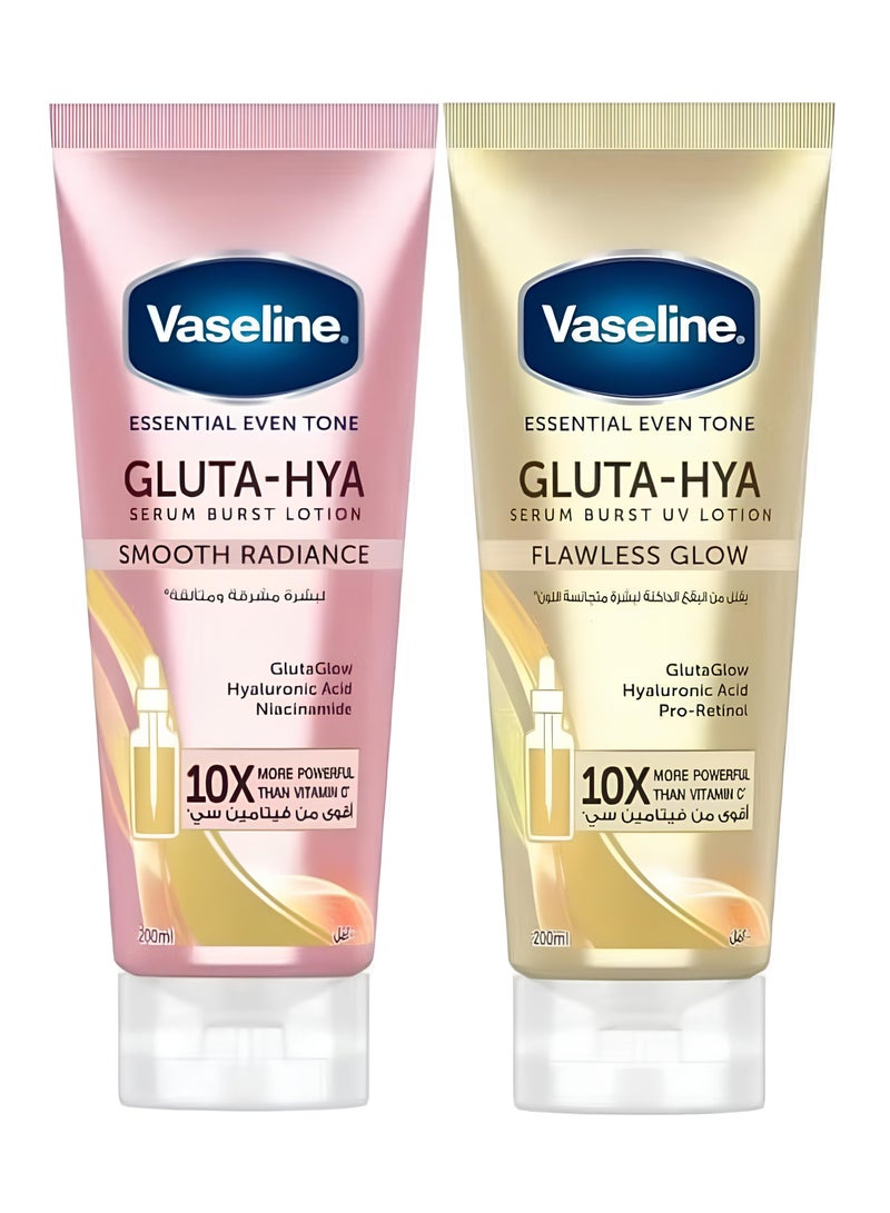 Vaseline Gluta-Hya Serum Burst Lotion Smooth Radiance - Flawless Glow Pack of 2 - Image 1