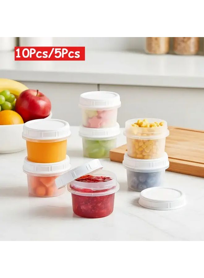 10 Pcs Airtight Sealed Overnight Oats Containers Leakproof Food Storage Jars With Lid Stackable Design For Cereal Ice Cream Salad Cake Jam Refrigerator Safe Kitchen Party Restaurant Office Use 9 47 Oz - Image 1