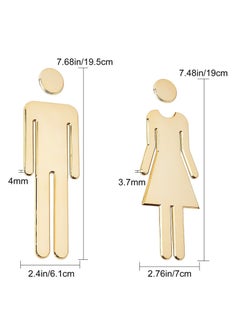 Y&D Toilet Signs Self Adhesive for Ladies and Gentlemen, Washroom Door Home Hotel Office Store Parking Restaurant, Gold  - Image 3