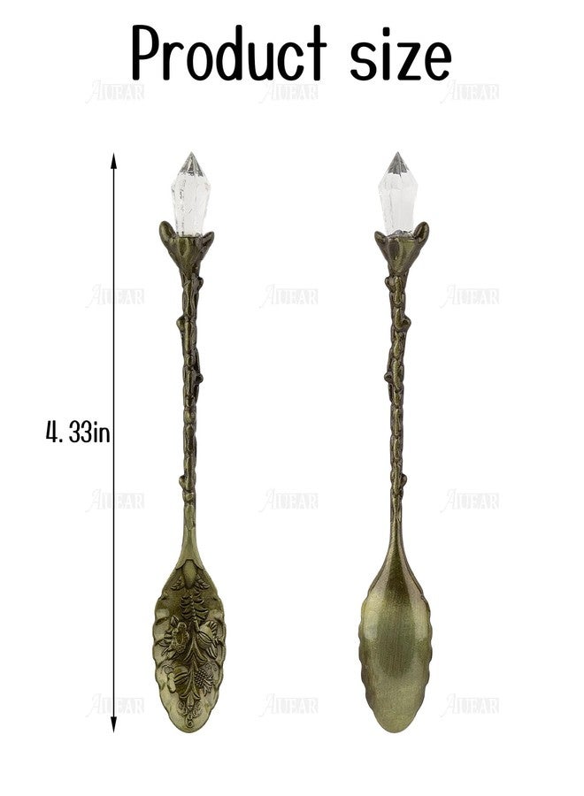 AUEAR, 50 Pack Vintage Crystal Spoons Set Carved Coffee Tea Spoons for Home Office Party Supplies - Image 2