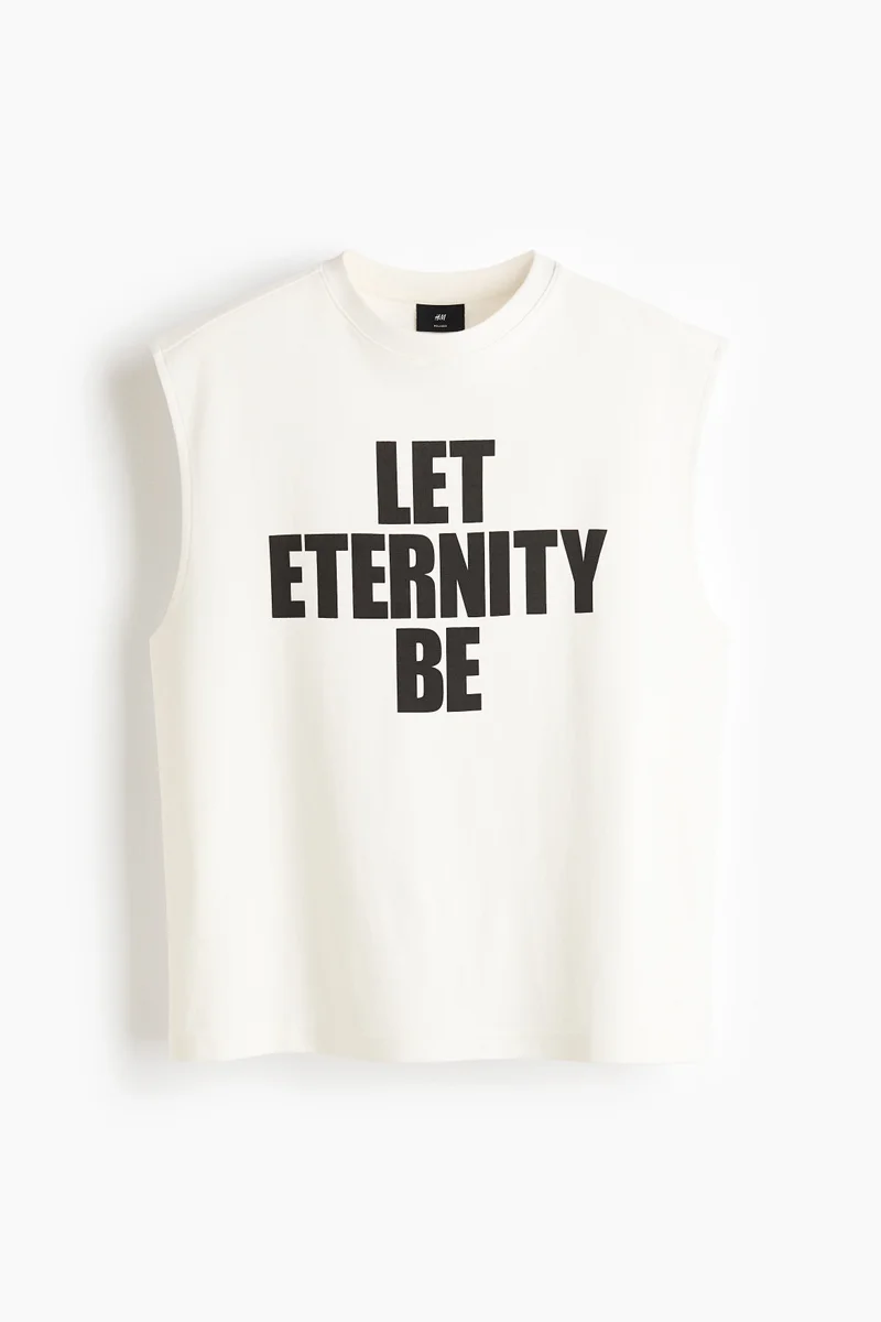 H&M  Relaxed Fit Printed cotton vest top for Men | Best Price UAE