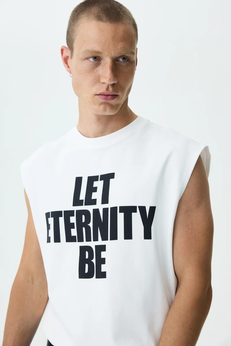 H&M  Relaxed Fit Printed cotton vest top for Men | Best Price UAE