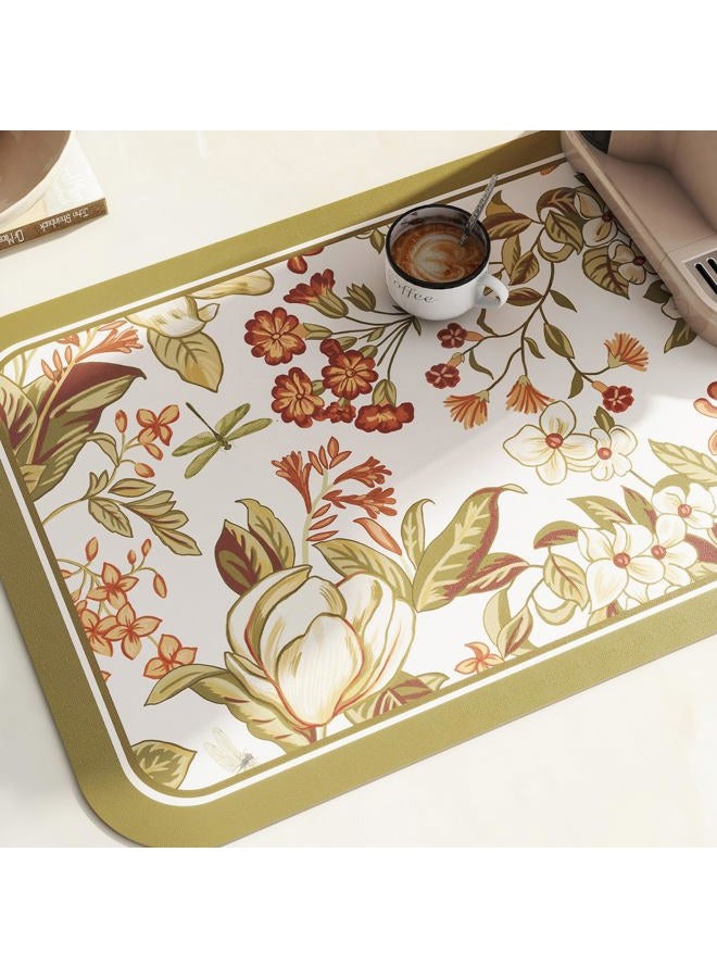 ISAENNE Floral Placemats,Set of 6,Rectangular PVC Placemats, Waterproof and Heat-resistant British Style,Suitable for Restaurants, Parties, Festivals,Dinning,12"*17" - Image 5