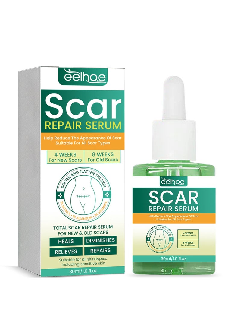 EELHOE Scar Repair Serum, Scar Removal Oil with Natural Ingredients, Suitable for Surgical Scars, C-Section, Stretch Marks, Acne, Injury, Burns, Keloids, Old and New Scars 30ml - Image 1
