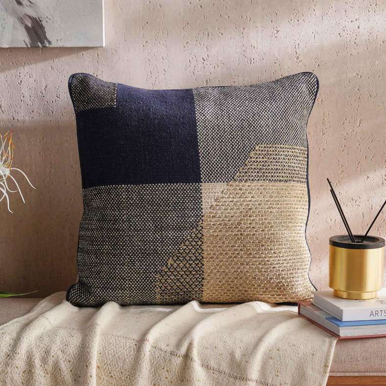 Pan Home Plaid Cushion 50x50cm - Blue