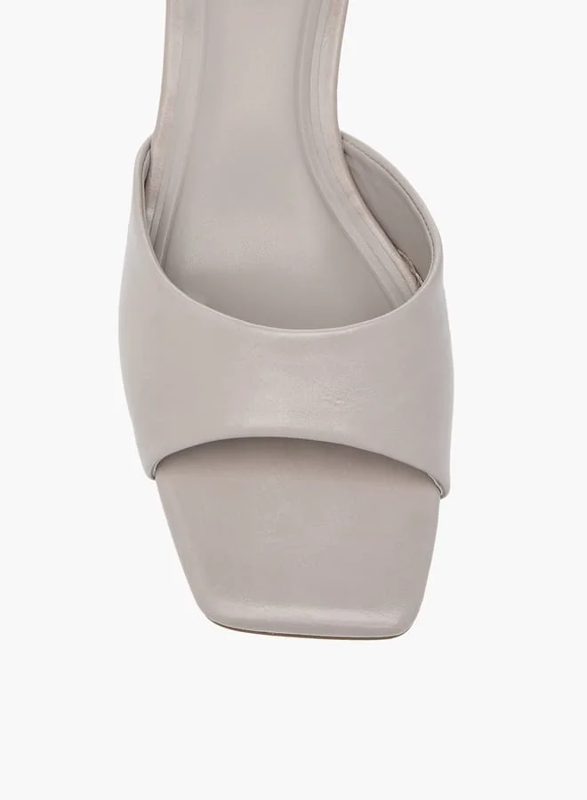 Celeste Womens Solid Slip-On Sandals With Kitten Heels