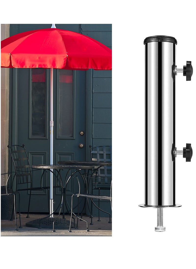 Excefore - Umbrella Stand Mount Stand Tube Set, Outdoor Stainless Steel Parasol Base Holder PVC Insert Pipe Sleeve, Adjustable Patio Table Umbrella Stand Parts Replacement for Outdoor Garden Backyard Balcony - Image 1