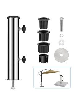 Excefore Umbrella Stand Mount Stand Tube Set, Outdoor Stainless Steel Parasol Base Holder PVC Insert Pipe Sleeve, Adjustable Patio Table Umbrella Stand Parts Replacement for Outdoor Garden Backyard Balcony  - Image 3