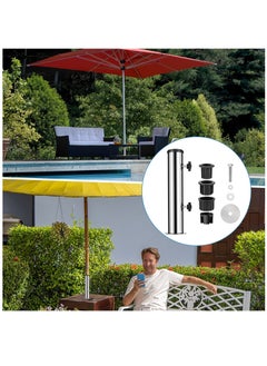 Excefore Umbrella Stand Mount Stand Tube Set, Outdoor Stainless Steel Parasol Base Holder PVC Insert Pipe Sleeve, Adjustable Patio Table Umbrella Stand Parts Replacement for Outdoor Garden Backyard Balcony  - Image 5