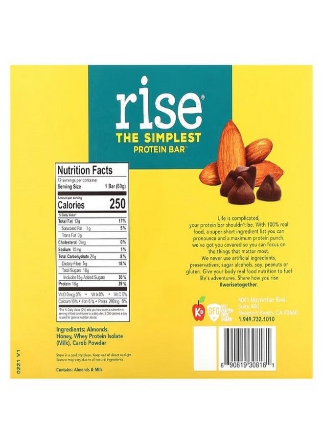 ارتفاع شريط The Simplest Protein Bar Chocolatey Almond 12 Bars 2.1 oz 60 g Each - Image 2