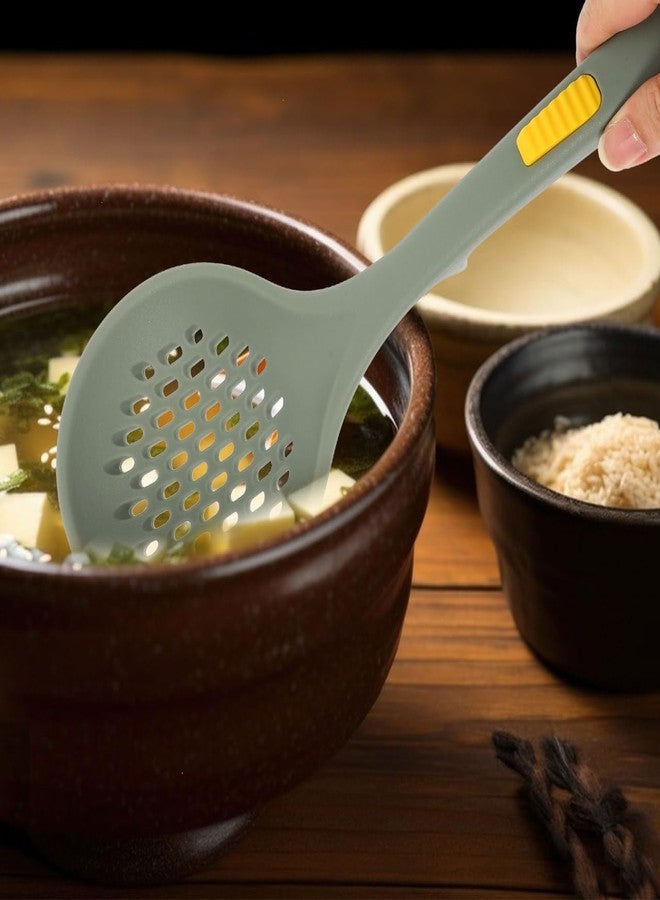 BESTOYARD Silicone Slotted Spoon Skimmer Colander Scoop Strainer for Noodles, Dumplings, Hot Pot, and Kitchen Cooking, Heat Resistant, Dishwasher Safe, 12.2 Inch - Image 5