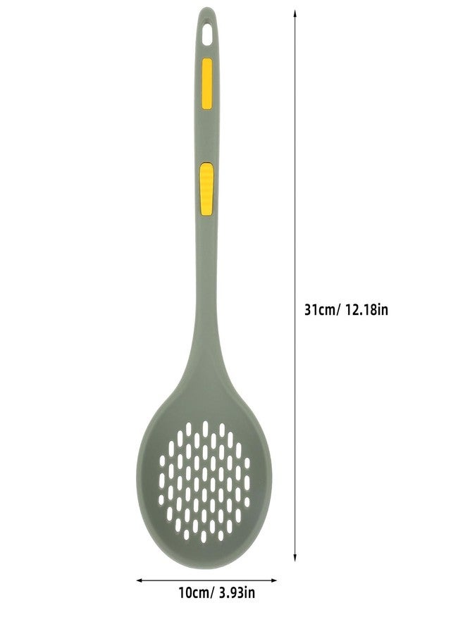 BESTOYARD Silicone Slotted Spoon Skimmer Colander Scoop Strainer for Noodles, Dumplings, Hot Pot, and Kitchen Cooking, Heat Resistant, Dishwasher Safe, 12.2 Inch - Image 2