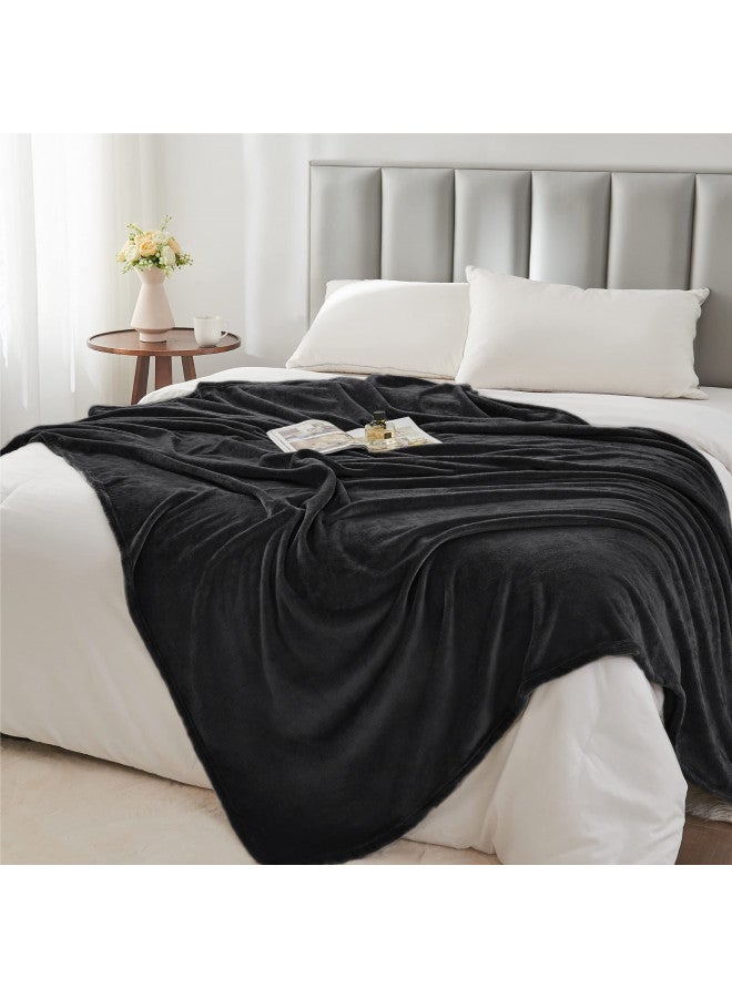 BEDELITE BEDELITE Fleece Blankets King Size Blanket for Bed & Couch, Plush Cozy Fuzzy Black Blanket 108x90 Inches, Super Soft and Warm Blankets for Winter and Fall  - Image 5