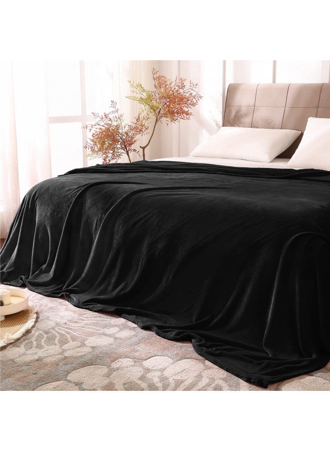 BEDELITE BEDELITE Fleece Blankets King Size Blanket for Bed & Couch, Plush Cozy Fuzzy Black Blanket 108x90 Inches, Super Soft and Warm Blankets for Winter and Fall  - Image 1