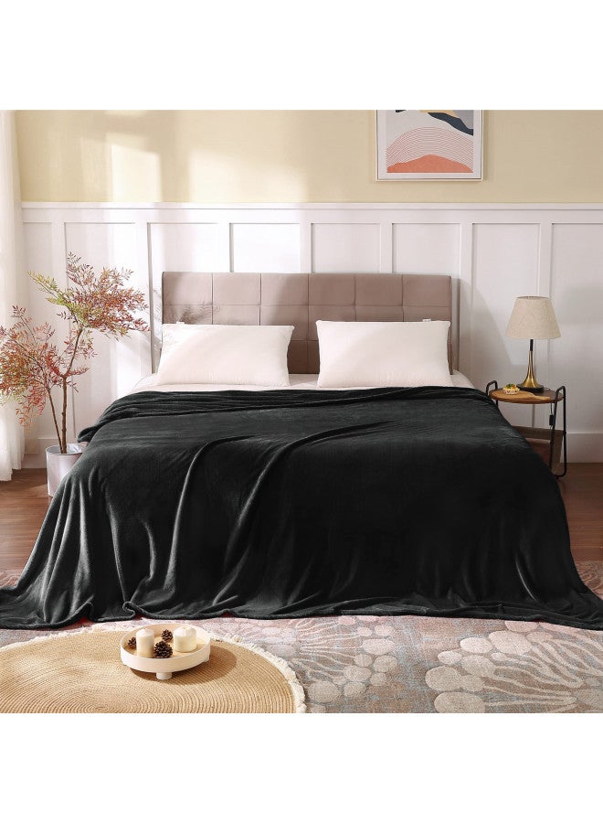 BEDELITE BEDELITE Fleece Blankets King Size Blanket for Bed & Couch, Plush Cozy Fuzzy Black Blanket 108x90 Inches, Super Soft and Warm Blankets for Winter and Fall  - Image 2