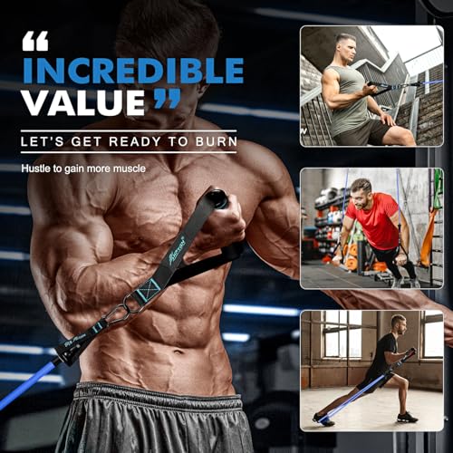 HPYGN Exercise Bands with Handles, Workout Bands, Fitness Bands with Door Anchor and Ankle Straps, for Heavy Resistance Training, Physical Therapy, Shape Body, Yoga, Home Workouts Set - Image 4