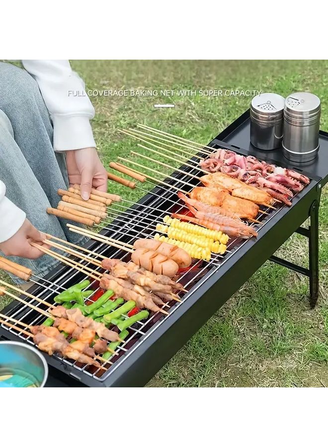 إسكدنيا شواية فحم محمولة قابلة للطي سوداء، موقد تخييم من الفولاذ المقاوم للصدأ مع أرجل قابلة للطي - Image 5