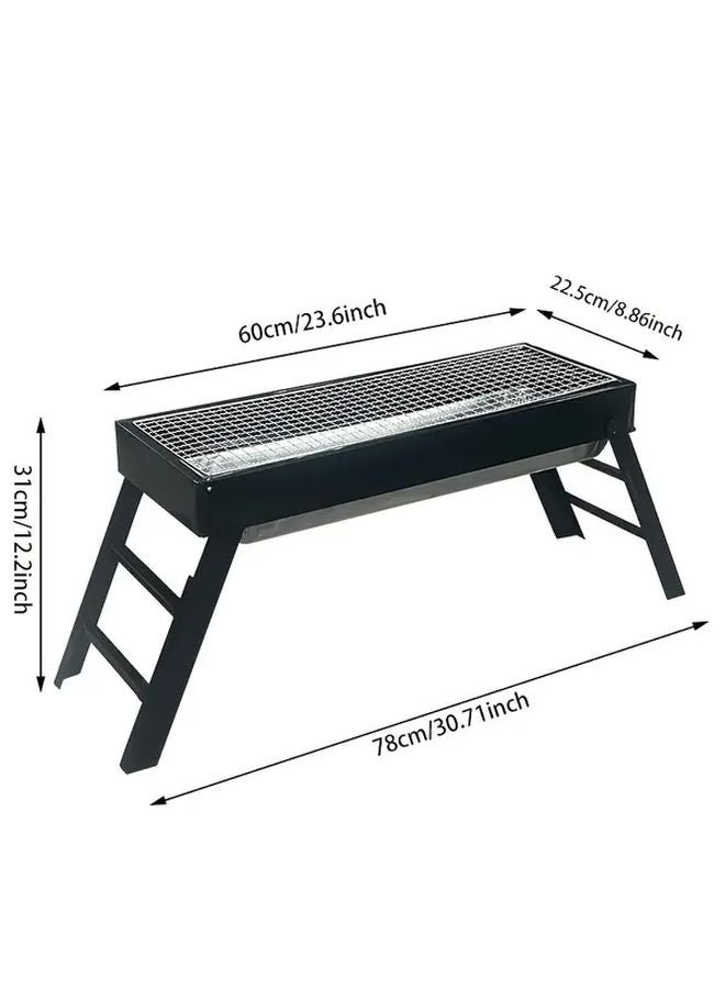 إسكدنيا شواية فحم محمولة قابلة للطي سوداء، موقد تخييم من الفولاذ المقاوم للصدأ مع أرجل قابلة للطي - Image 4