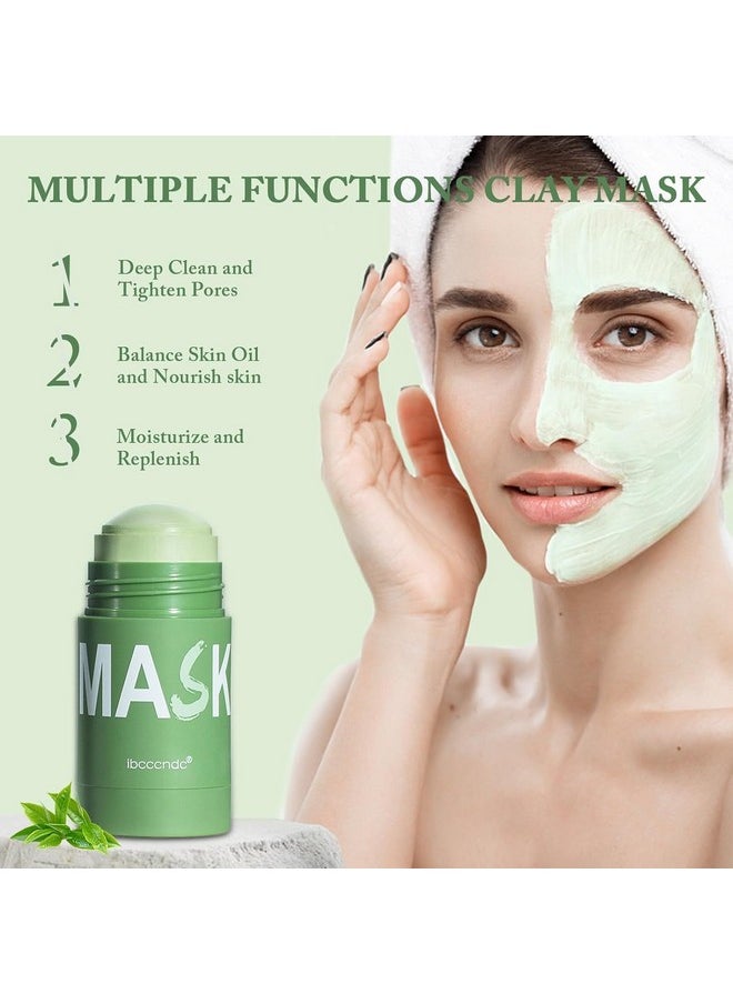 2Pcs Deep Cleanse Mask Stick For Face Blackhead Remover With Green Tea Extract Poreless Deep Cleanse Mask Stick For Purifying Moisturizing Oil Control Reduce For Women And Menall Skin Types
