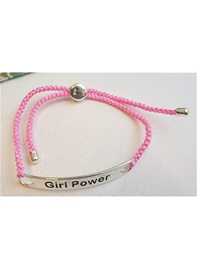 Arabest Girl Power Pink Cord Sterling Silver Wrap Bracelet - Handmade Jewelry Gift Ideas for Women and Teenagers Girls - Cancer Awareness - Birthday Valentine's Mother's Day Gift (Girl Power) - Image 5