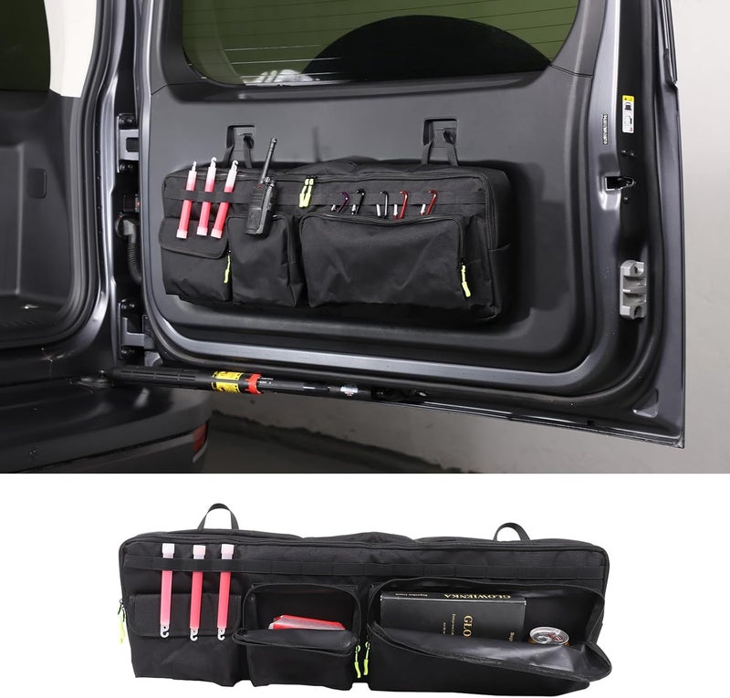 Car Trunk Organizer Compatible with Great Wall Haval H9 2024, Back Door Panel Storage Organizer Multi-Compartment Oxford Cloth Car Storage Bag Space Saving - Image 1