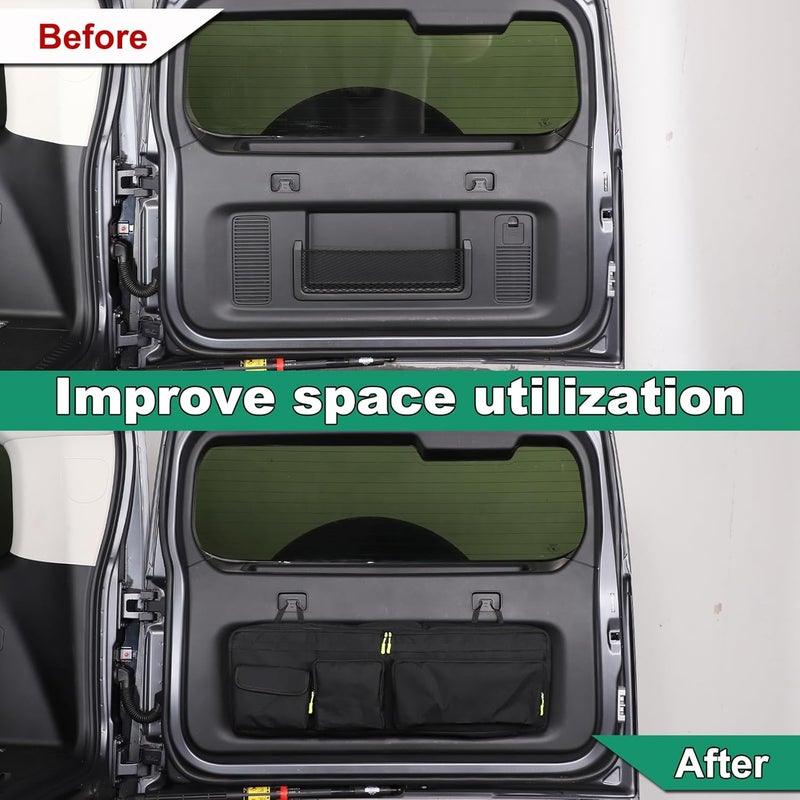 Car Trunk Organizer Compatible with Great Wall Haval H9 2024, Back Door Panel Storage Organizer Multi-Compartment Oxford Cloth Car Storage Bag Space Saving - Image 2