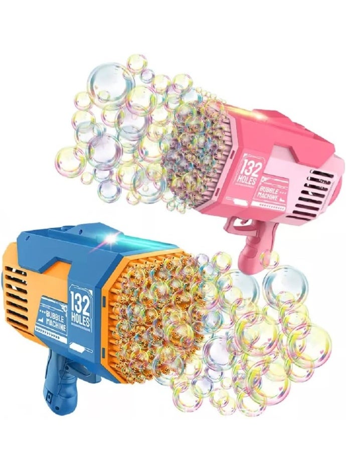 Bubble Gun Toy for Kids, 132 Holes – Automatic Bubble Blower Machine with LED Lights, Colorful Bubble Stream, Easy-to-Hold Design – Outdoor Fun Toy for Toddlers & Children – Ideal for Birthday Parties, Summer Activities & Gifts - Image 1
