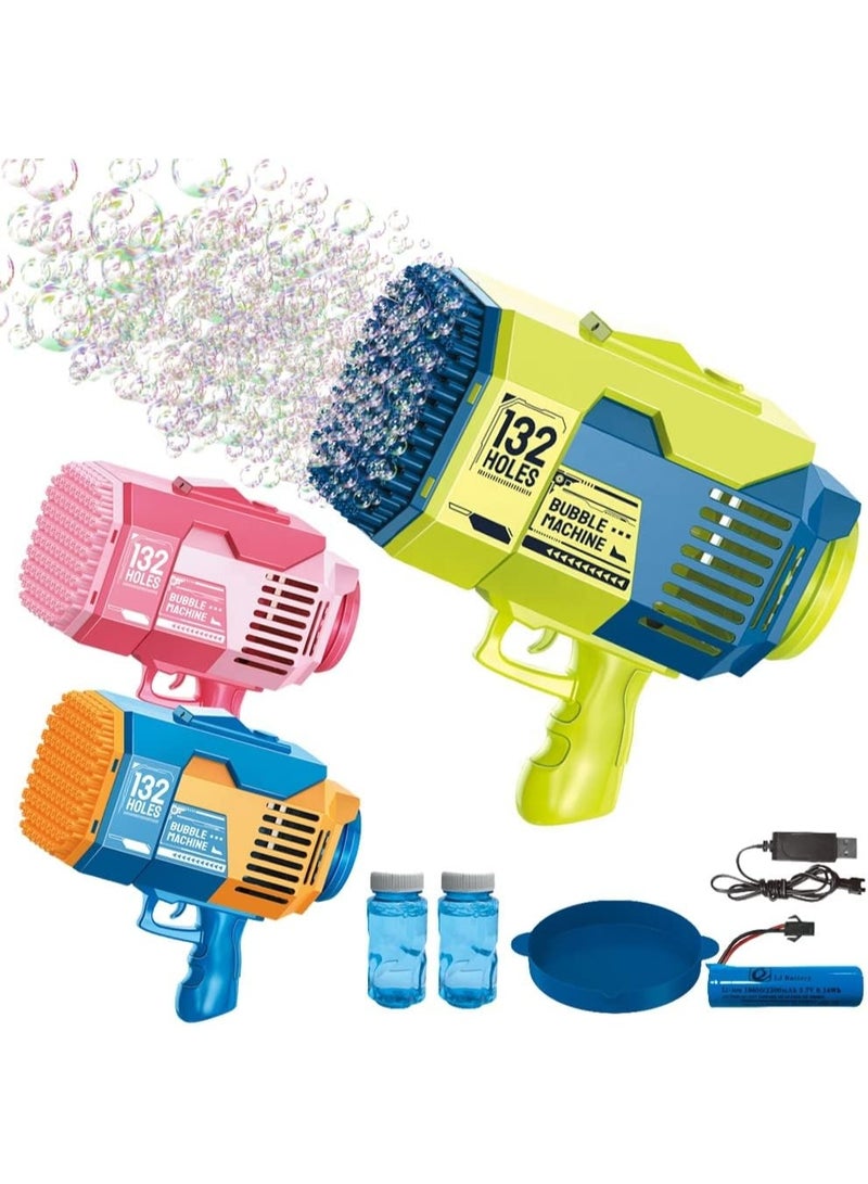 Bubble Gun Toy for Kids, 132 Holes – Automatic Bubble Blower Machine with LED Lights, Colorful Bubble Stream, Easy-to-Hold Design – Outdoor Fun Toy for Toddlers & Children – Ideal for Birthday Parties, Summer Activities & Gifts - Image 2