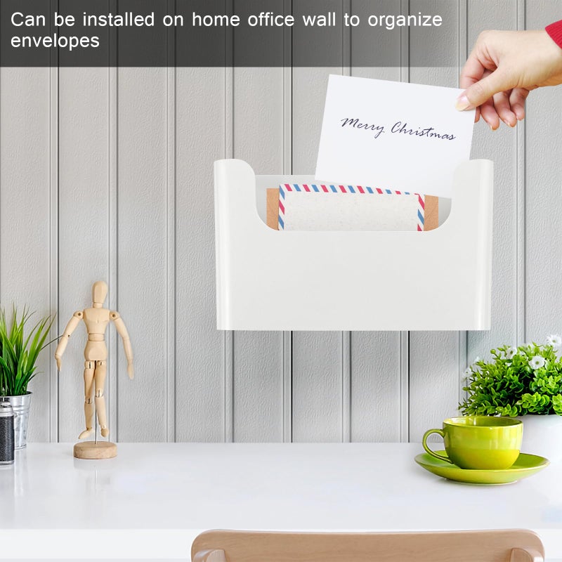 POUYRBA Wall File Holder - White Plastic Wall Mount File Organizer for Office, Home, Classroom - Image 4