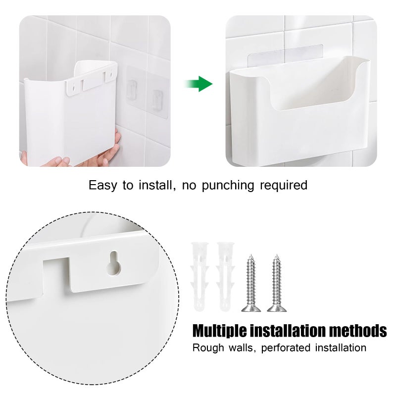POUYRBA Wall File Holder - White Plastic Wall Mount File Organizer for Office, Home, Classroom - Image 3