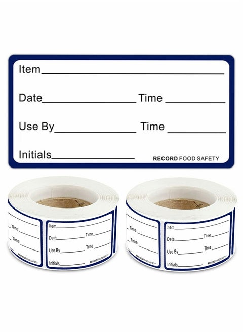Removable Food Storage Labels Freezer Labels 500 Pcs 1.2 x 2 in Food Storage Stickers Refrigerator Freezer Labels Adhesive Paper Labels, 2 Roll