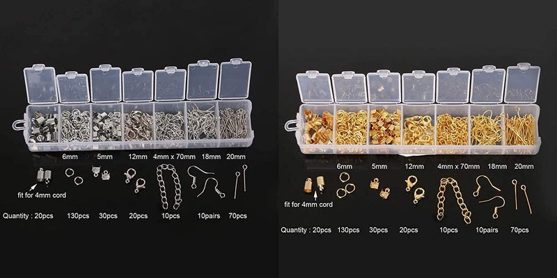 DIY Crafts DIY Crafts 25 Grm, Gold, Silver/Gold Color Metal Parts Mix Set for Making Bracelet Necklace Earring Jewelry Findings Accessories Manual Note:- Bo(25 Grm, Gold)  - Image 2