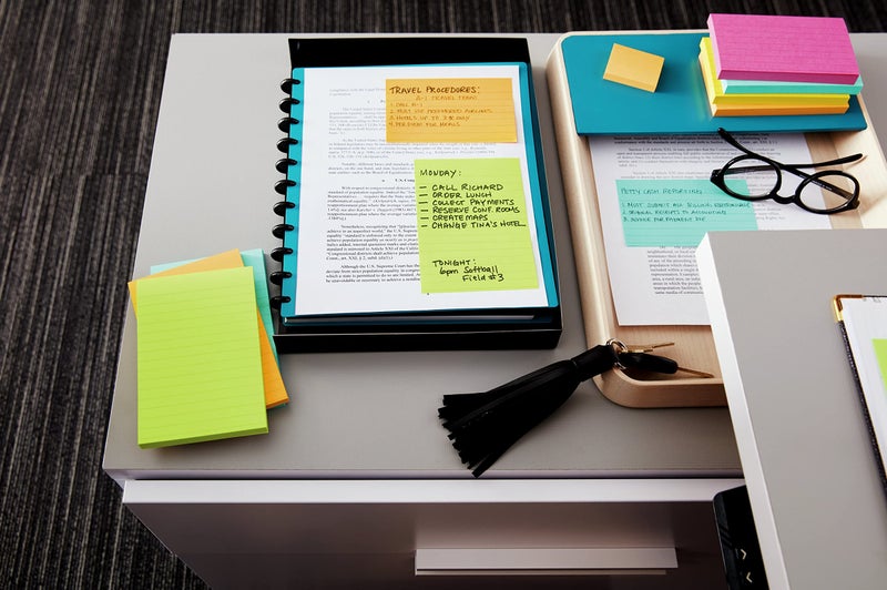 Post It ملاحظات بوست-إت، 3x5 بوصة، 5 دفاتر، الملاحظات اللاصقة المفضلة رقم 1 في أمريكا، مجموعة خيال الأزهار، ألوان جريئة (أخضر، أصفر، برتقالي، أرجواني، أزرق)، إزالة نظيفة، قابلة لإعادة التدوير (655-5UC) - Image 4